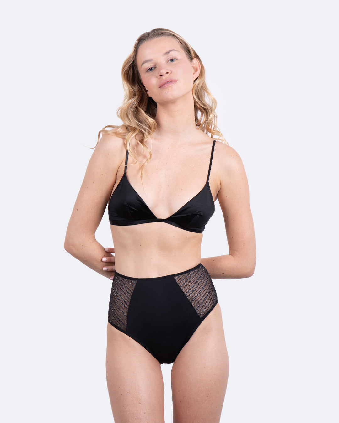 Culotte menstruelle taille haute pailletée