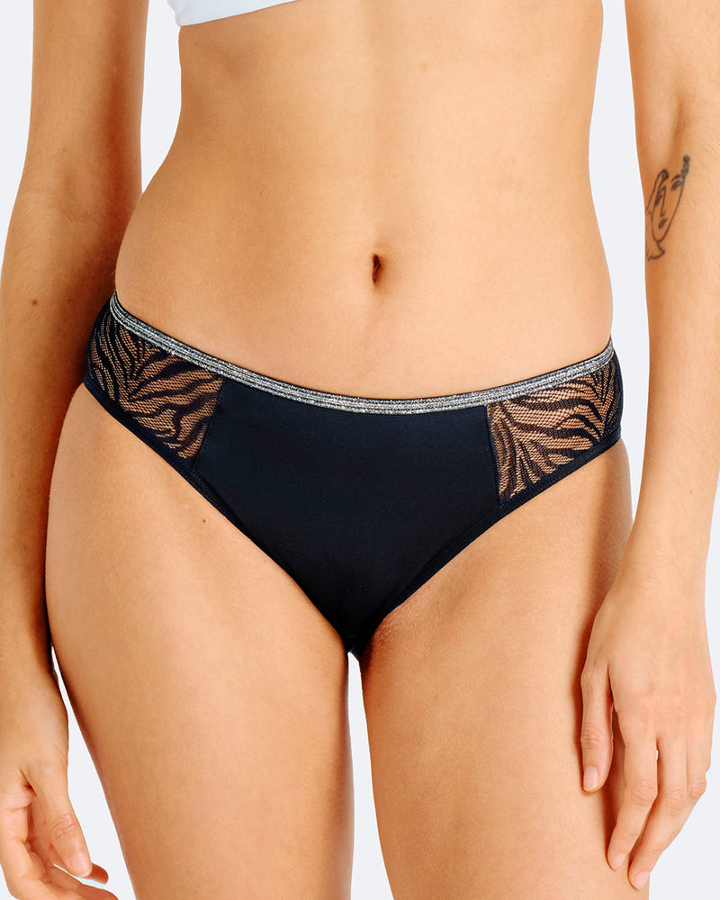 Culotte menstruelle zebra pailleté