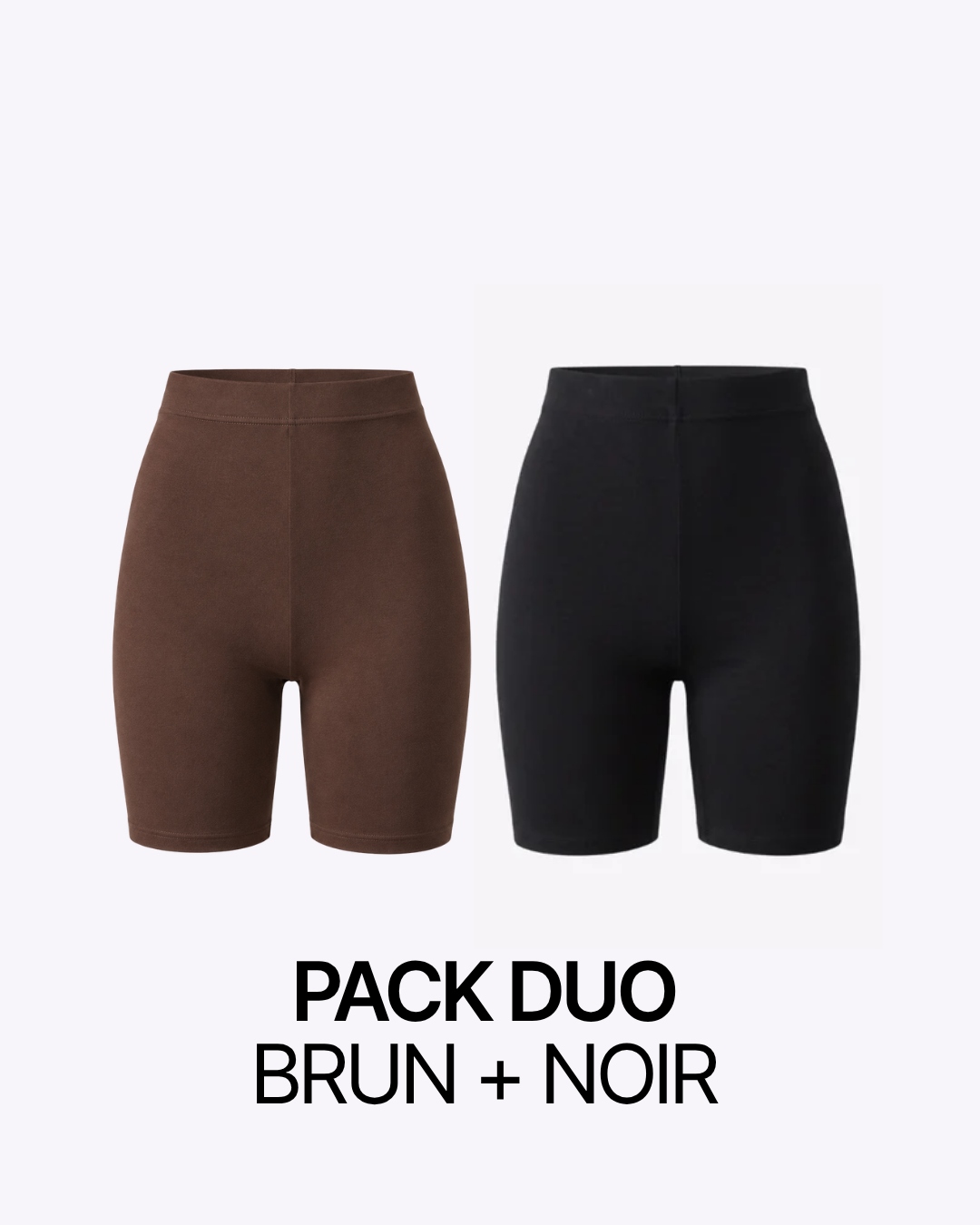 Pack Duo Shortys anti-frottements brun et noir
