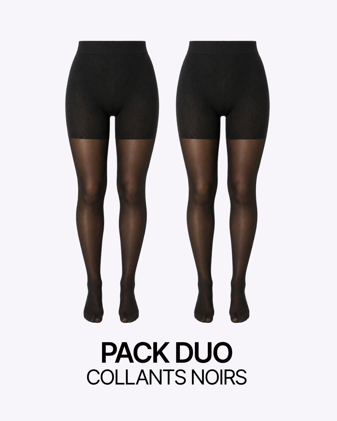 Pack duo collants conforts noirs