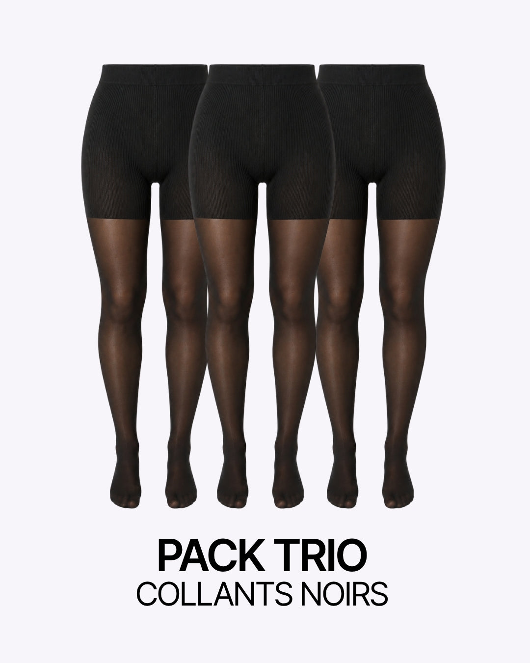 Pack trio collants conforts noirs