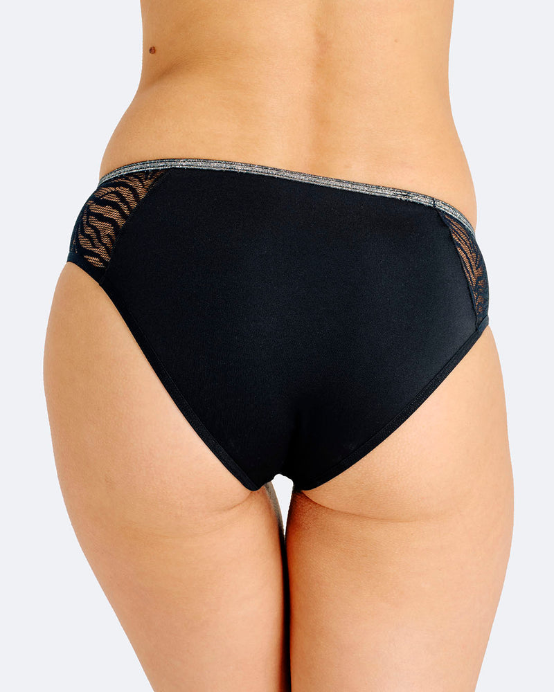 Culotte menstruelle zebra pailleté