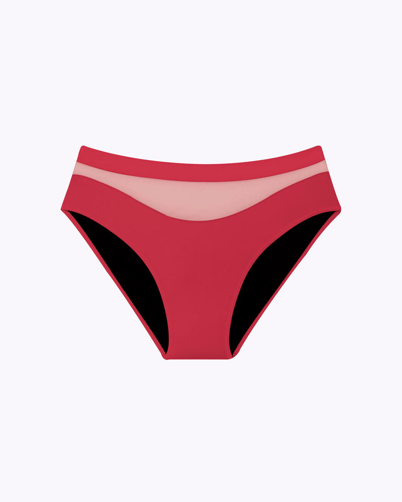 Culotte menstruelle vague cerise