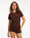 T-shirt côtelé chocolat