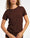 T-shirt côtelé chocolat