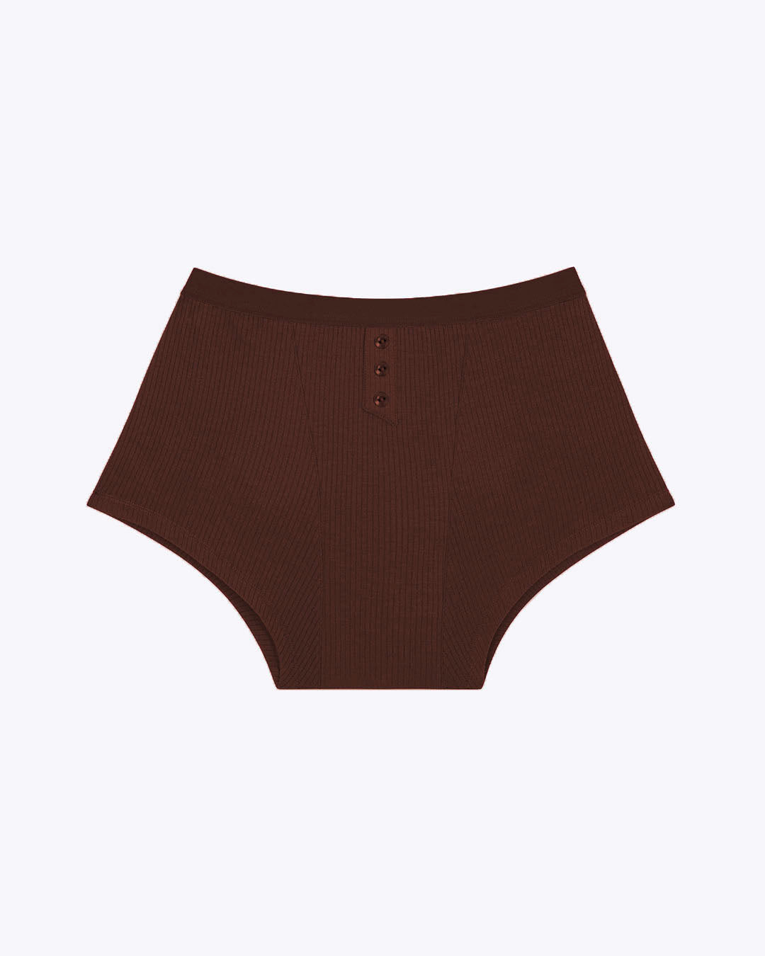 Boxer menstruel côtelé chocolat