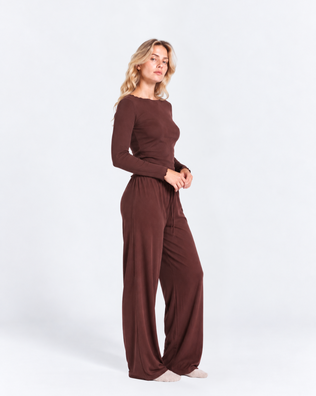 Pyjama côtelé Chocolat