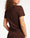 T-shirt côtelé chocolat