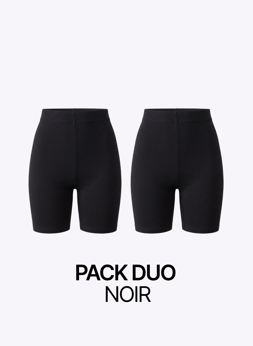 Pack Duo Shortys anti-frottements noirs