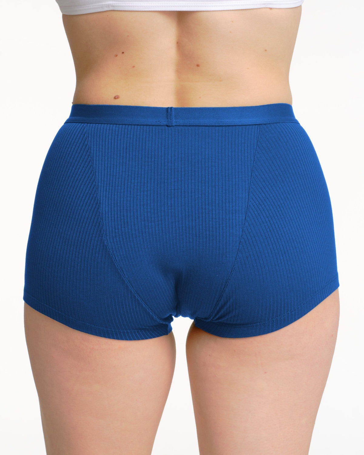 Boxer menstruel côtelé bleu - Moodz.co