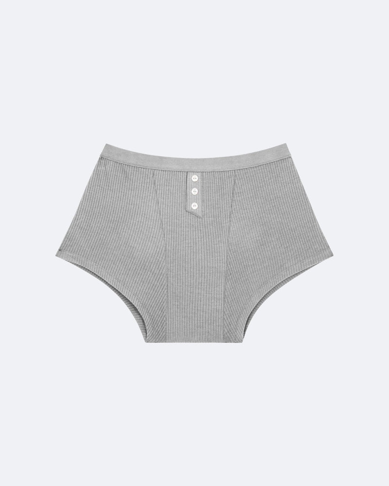 Boxer menstruel côtelé gris chiné - Moodz.co