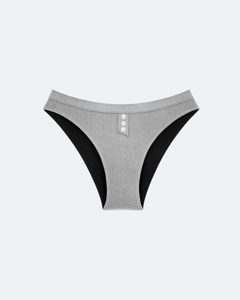 Culotte menstruelle côtelée gris chiné - Moodz.co