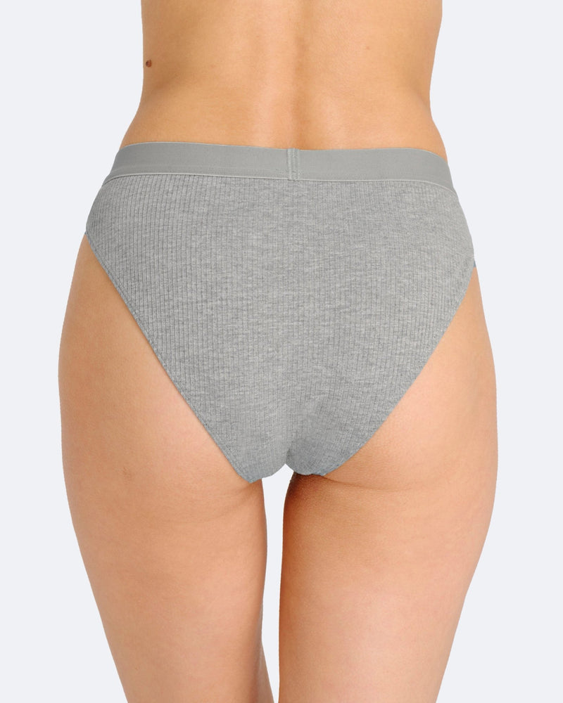 Culotte menstruelle côtelée gris chiné - Moodz.co