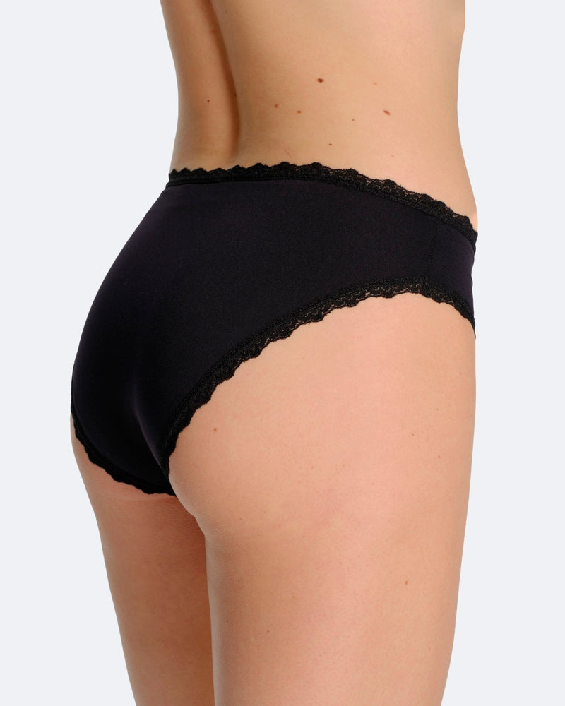 Culotte menstruelle noire en dentelle - Moodz.co
