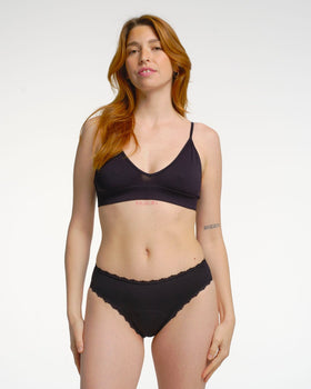 Culotte menstruelle noire en dentelle - Moodz.co