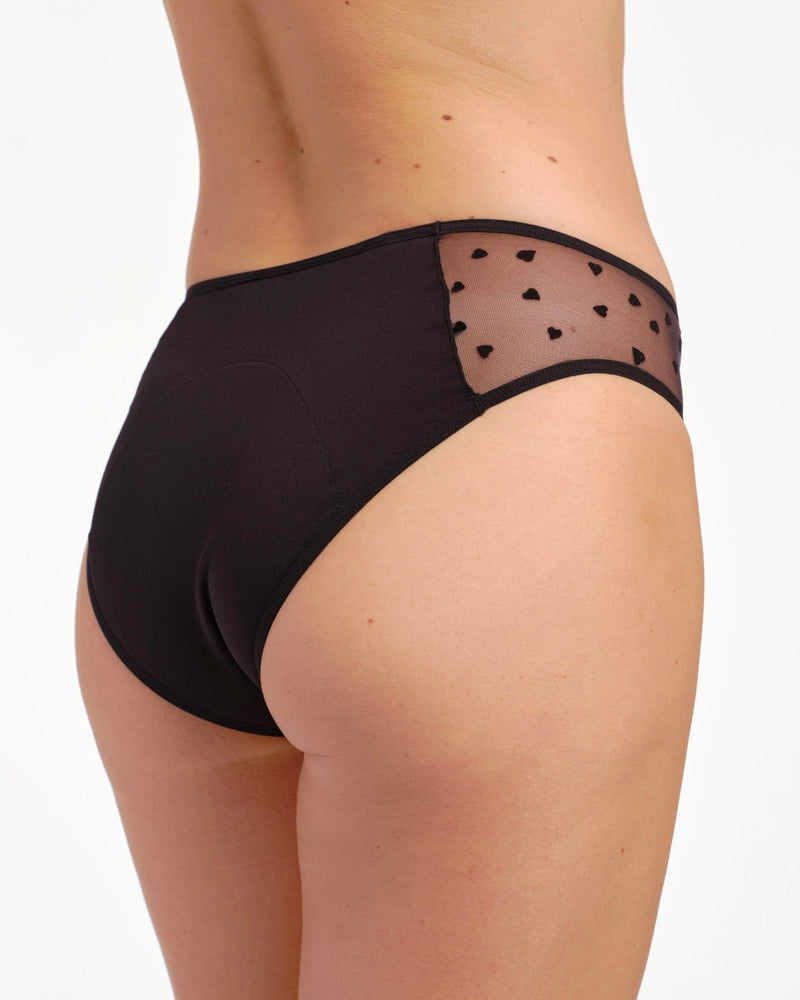 Culotte menstruelle tulle cœur - Moodz.co