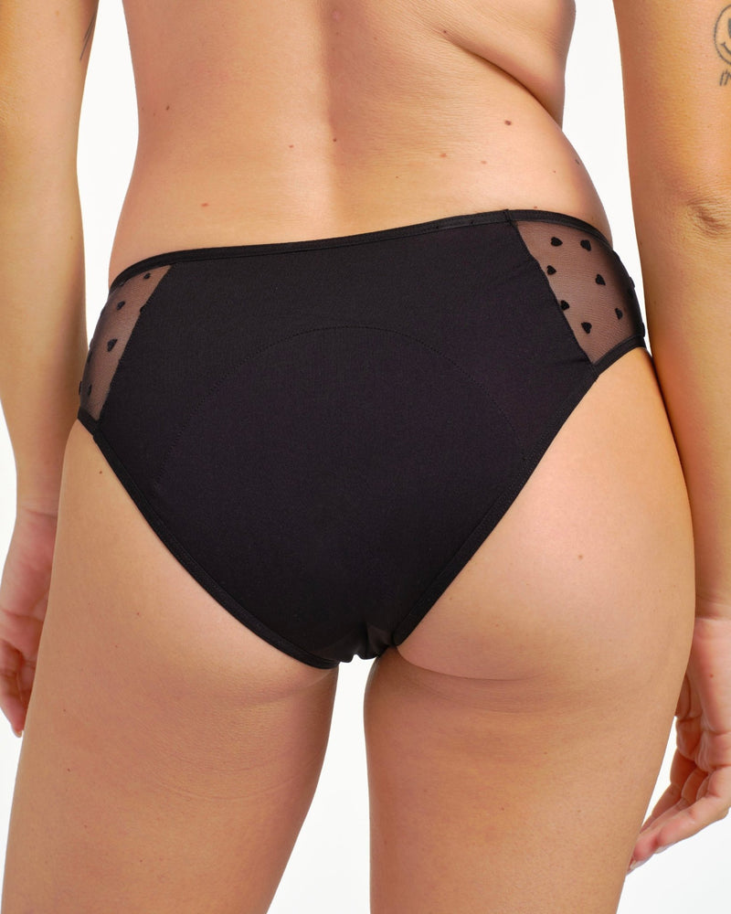 Culotte menstruelle tulle cœur - Moodz.co