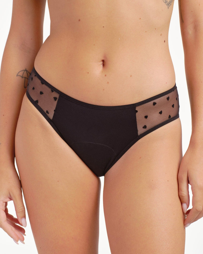 Culotte menstruelle tulle cœur - Moodz.co