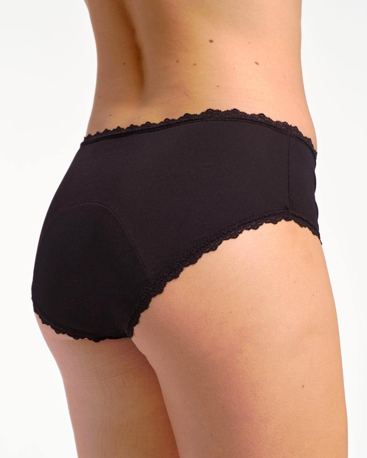 Shorty menstruel noir en dentelle - Moodz.co