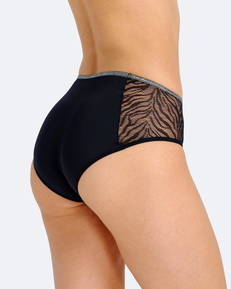 Shorty menstruel zebra pailleté - Moodz.co