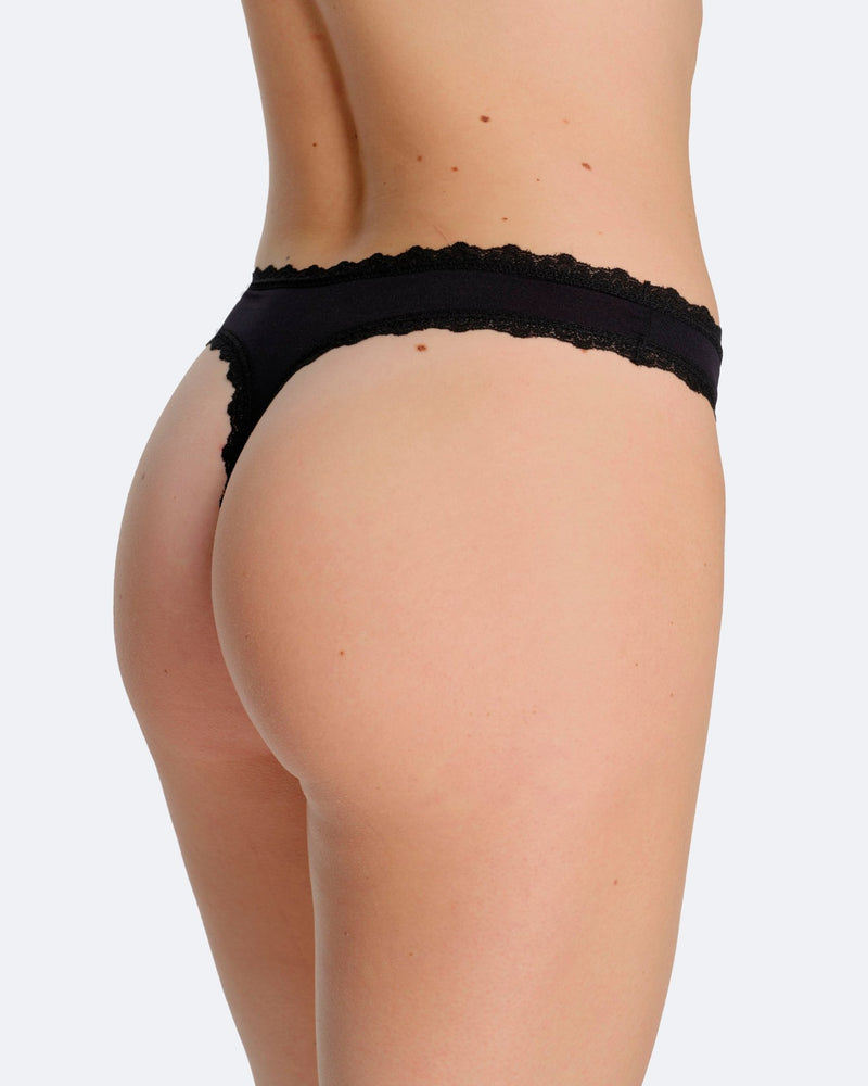 String menstruel noir en dentelle - Moodz.co