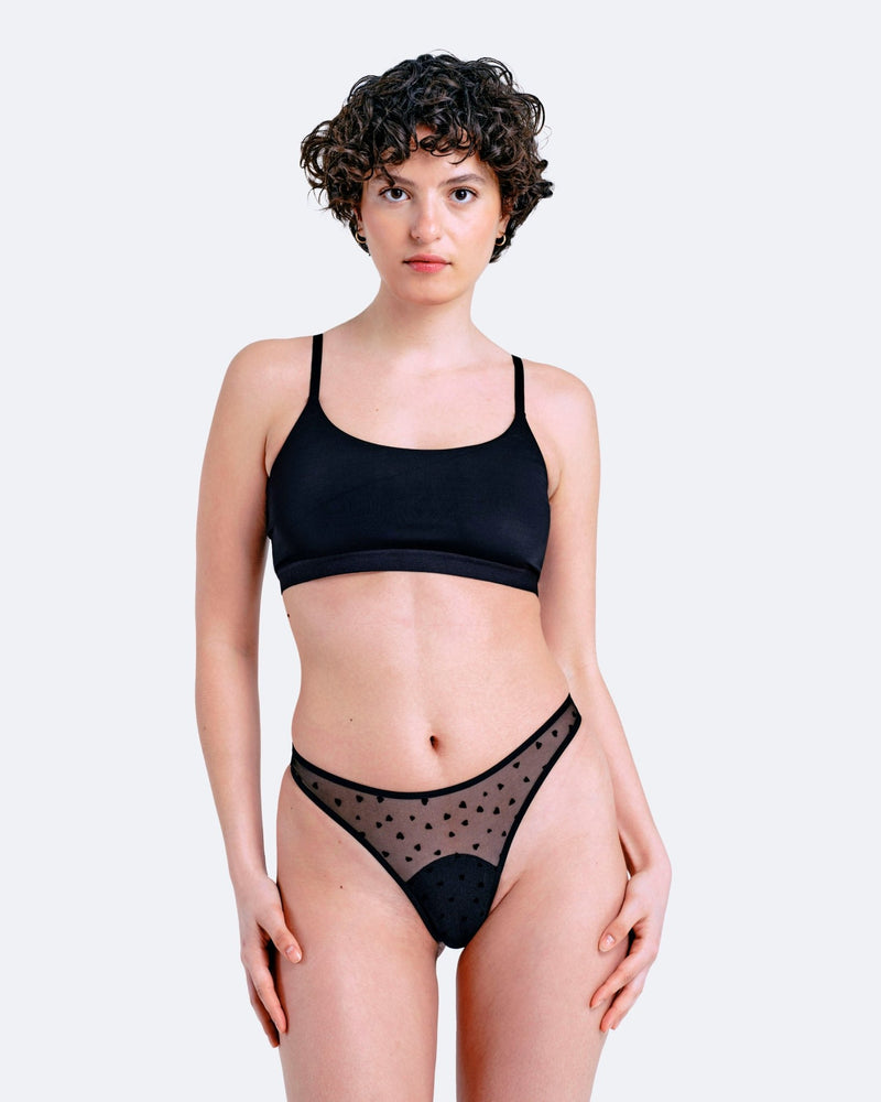 String menstruel tulle coeur - Moodz.co