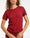 T-shirt côtelé rouge - Moodz.co