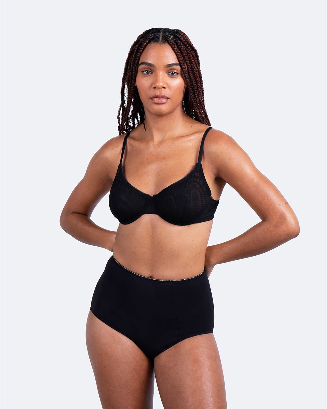 Taille haute menstruelle noire - Moodz.co