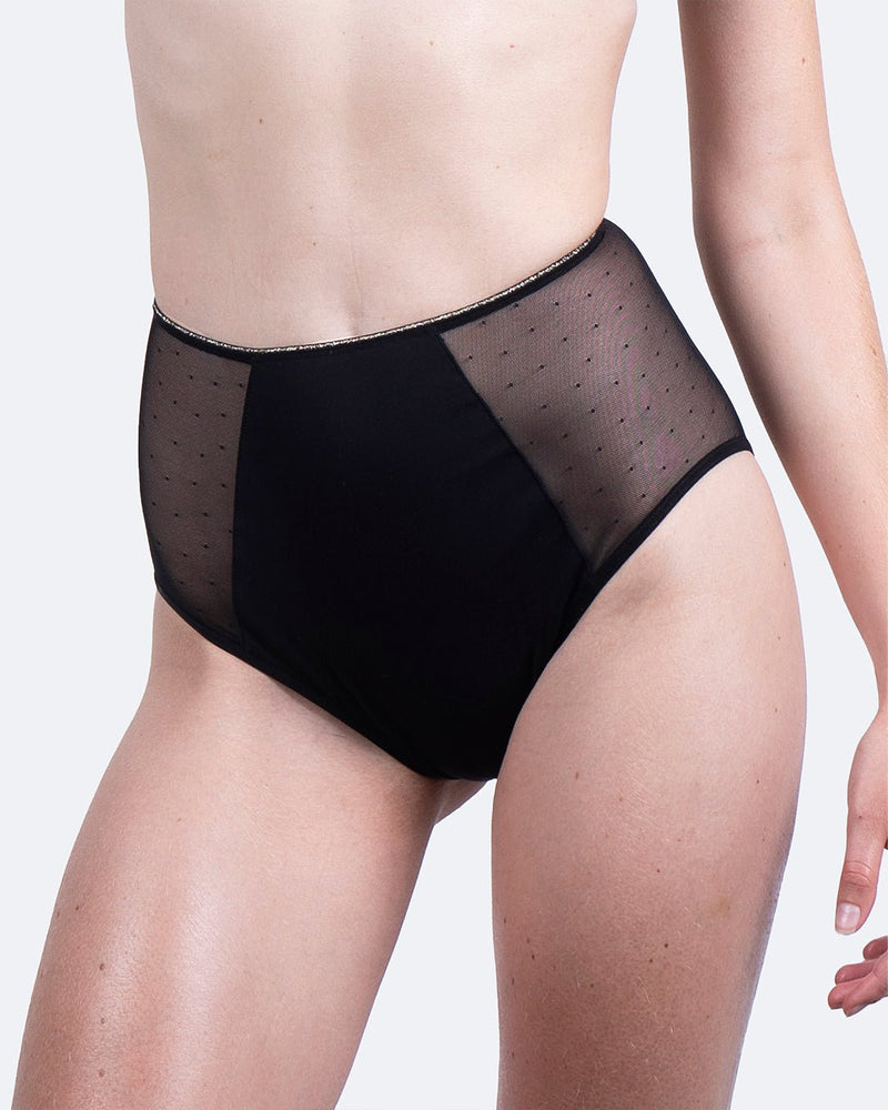 Taille haute menstruelle plumetis - Moodz.co