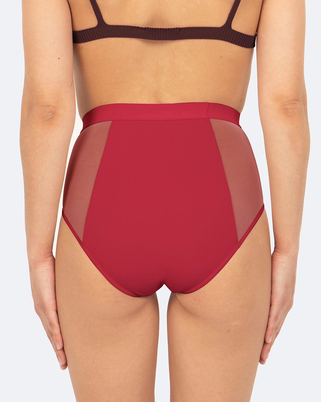 Taille haute menstruelle tulle cerise - Moodz.co
