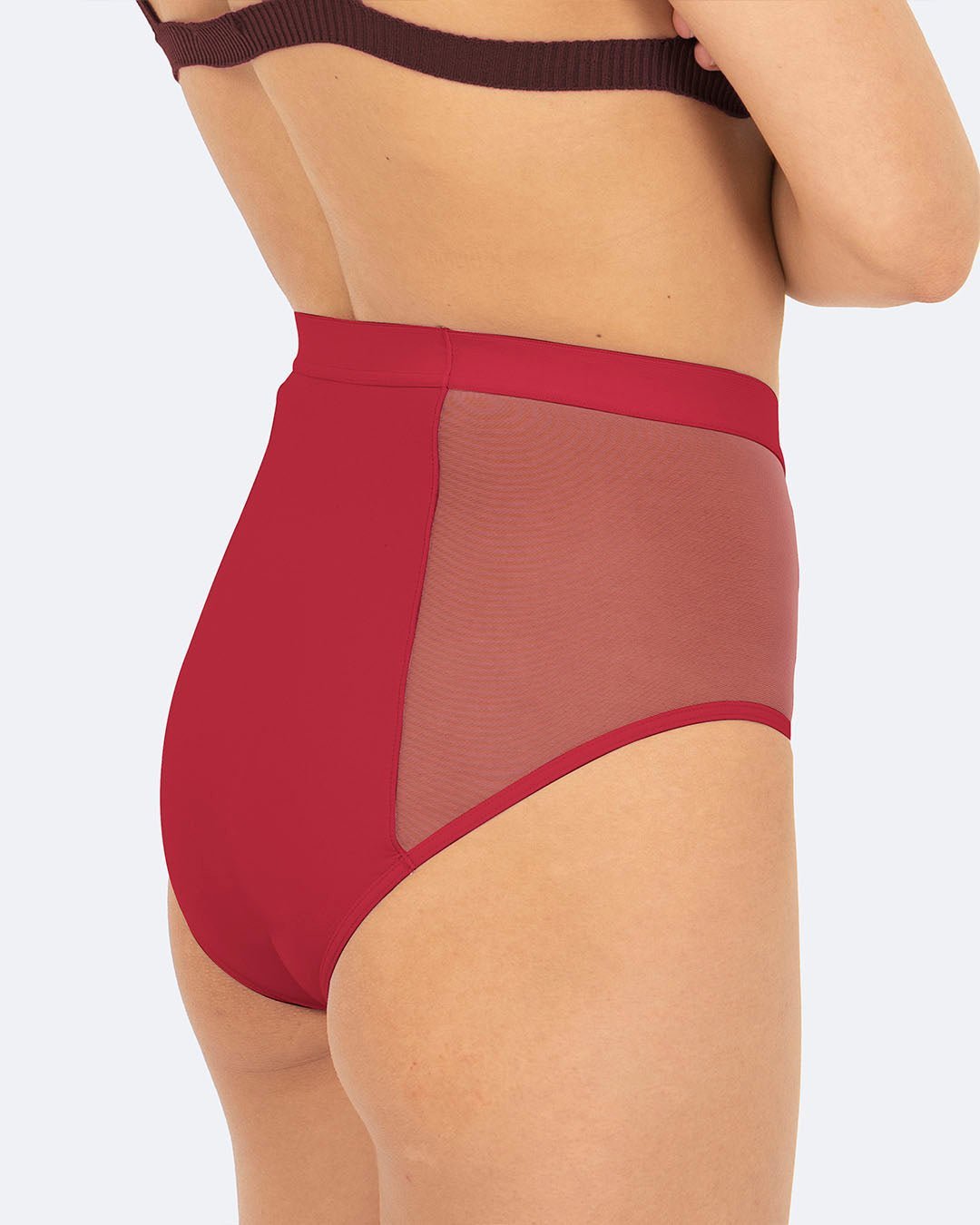 Taille haute menstruelle tulle cerise - Moodz.co