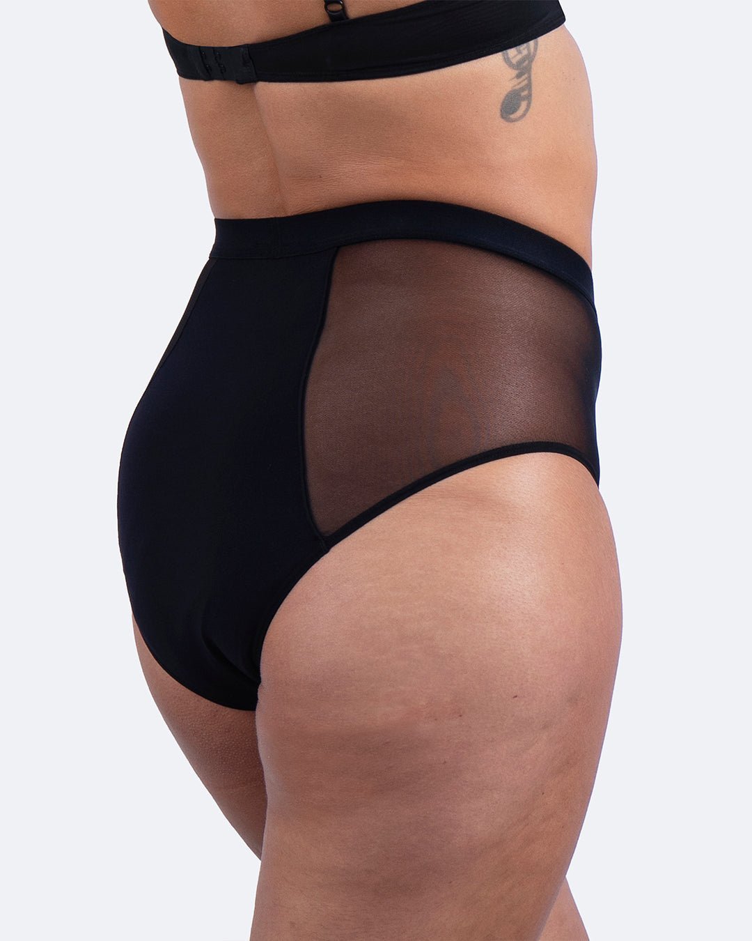 Taille haute menstruelle tulle noire - Moodz.co