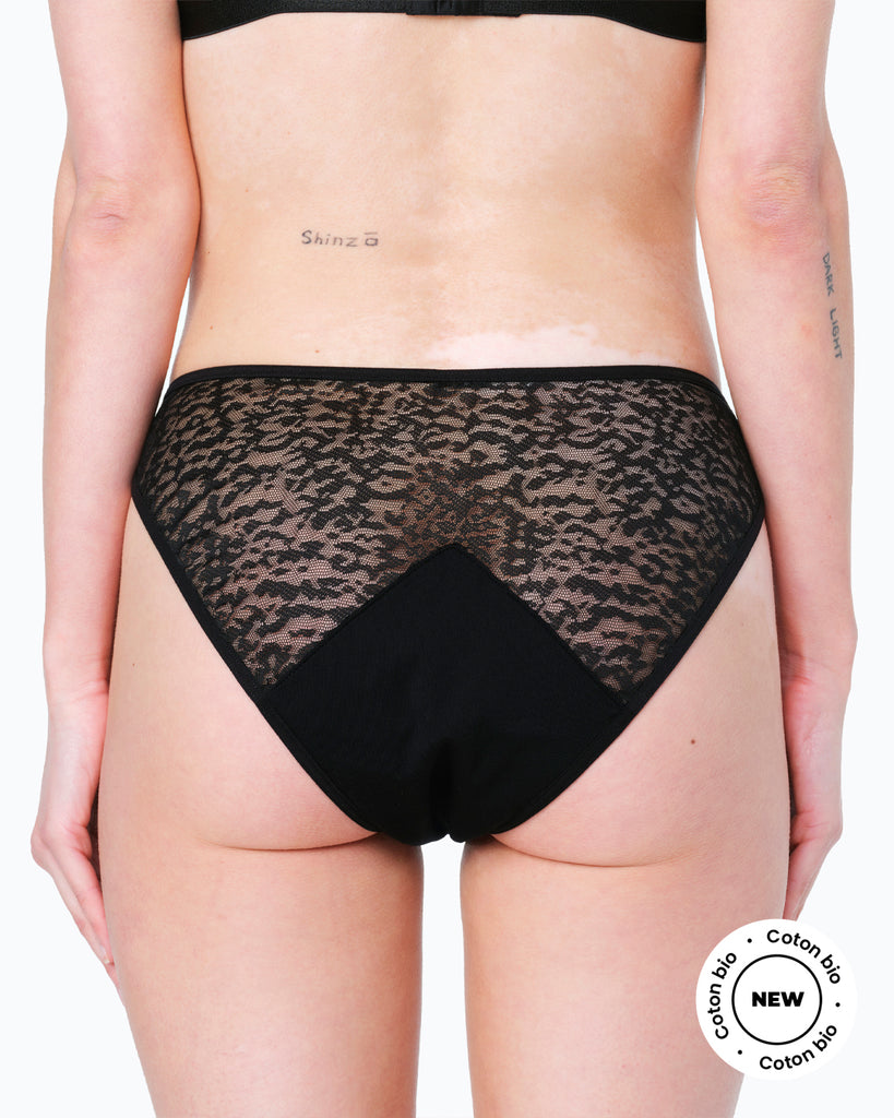 Culotte menstruelle dentelle noire