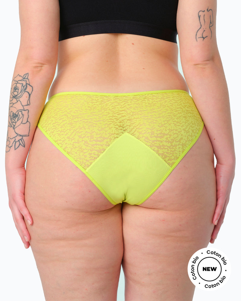 Culotte menstruelle dentelle citron