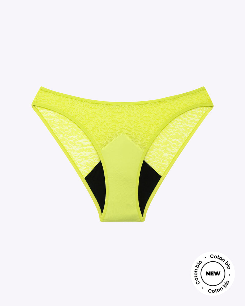 Culotte menstruelle dentelle citron