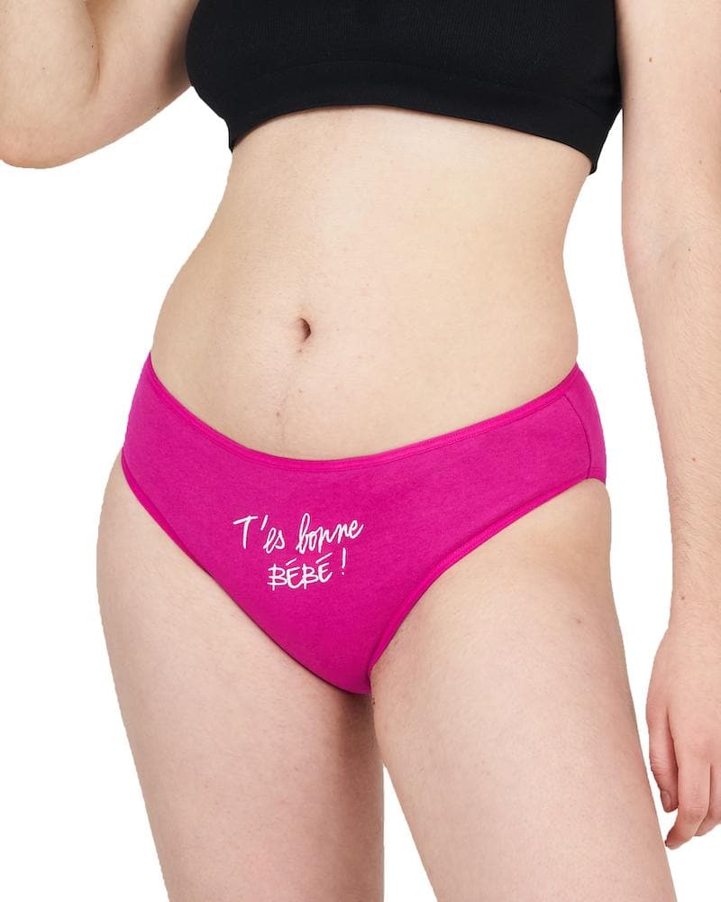 Culotte menstruelle T'es bonne bébé x CoucouLesGirls - Moodz.co