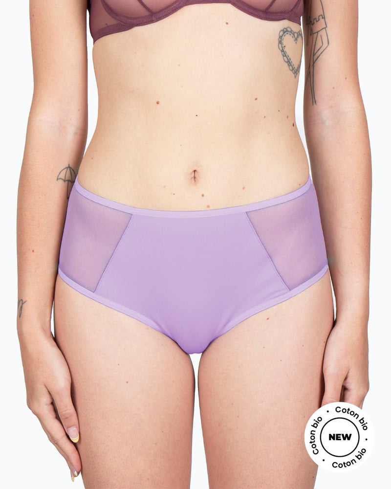 Shorty menstruel tulle lilas - Moodz.co