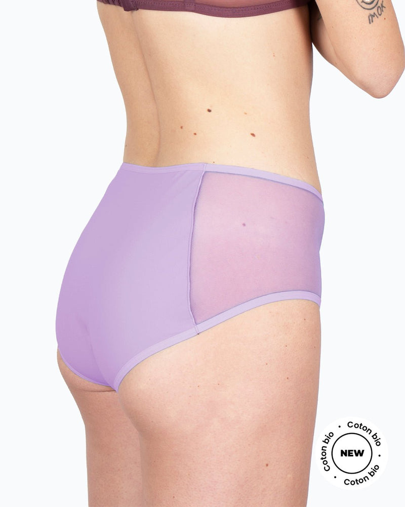 Shorty menstruel tulle lilas - Moodz.co