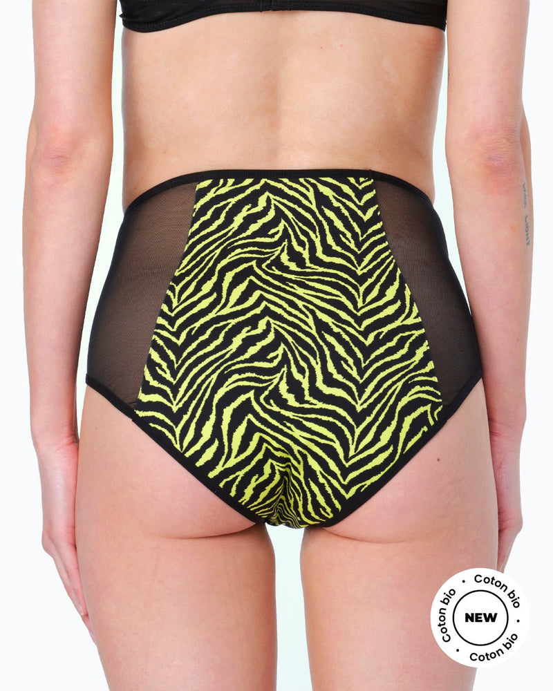 Taille haute menstruelle zèbre - Moodz.co