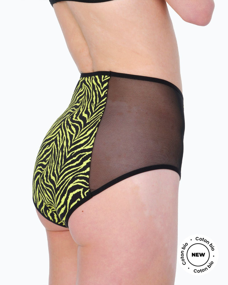 Taille haute menstruelle zèbre - Moodz.co