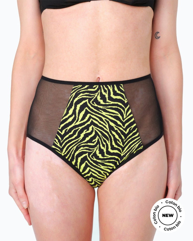Taille haute menstruelle zèbre - Moodz.co